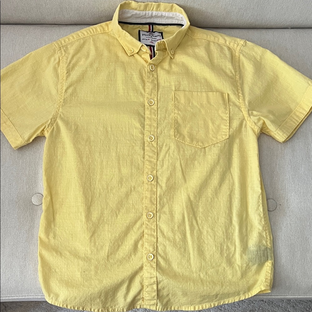 Bright Yellow Kids Button-Down Shirt